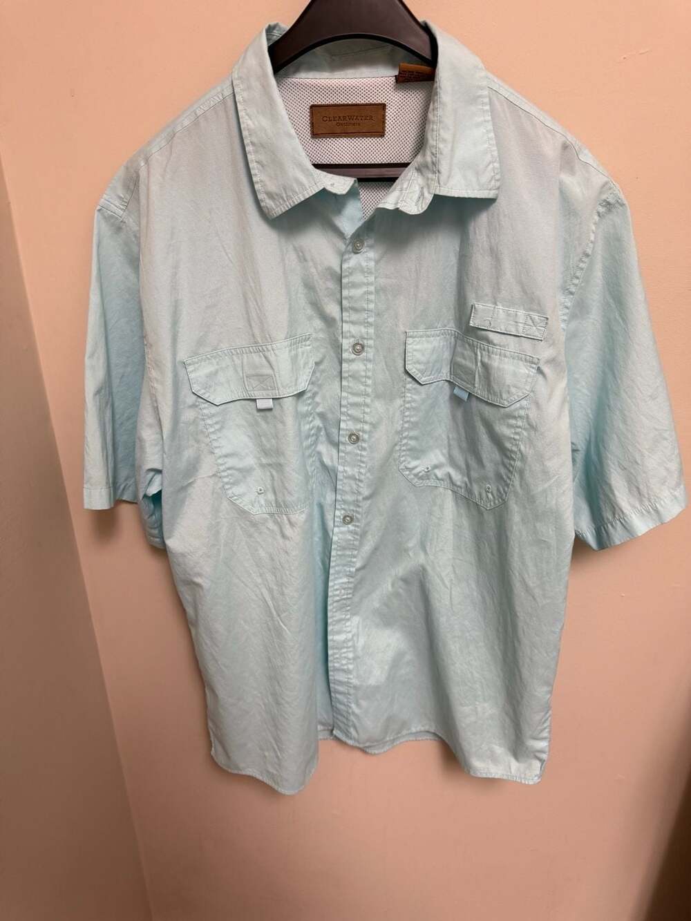 Clearwater Outfitters Angler Vented Short Sleeve Fishing Shirt Aqua XL